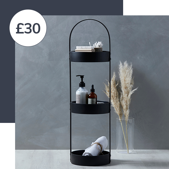 Elements Matt Black 3 Tier Caddy